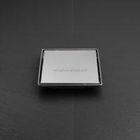 Accessoires de salle de bain HF, drain de douche en acier inoxydable moderne, carré de 20 cm, à insérer dans les carreaux, miroir caché, poli, anti-odeur
