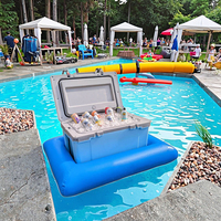 Kommerzielle kunden spezifische aufblasbare Tankstelle Kühler Float Bier kühler Schwimm tisch für Schwimmbad