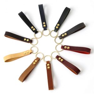 Porte-clés en cuir de vachette véritable avec logo personnalisé, pendentif en cuir, modèle de logo personnalisé, sangle à crochet métallique, clé en cuir - Product Image 3