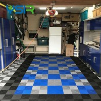 Dalles de sol en plastique emboîtables pour garage industriel, 400x400mm, 18mm d'épaisseur, design renforcé en PP, écologiques, durables, faciles à nettoyer