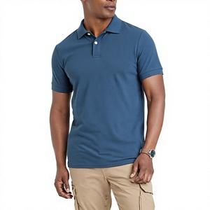 Étiquette personnalisée de haute qualité avec logo OEM pour chemise homme, 50% coton/50% polyester, 220 grammes, séchage rapide, couleur unie - Product Image 1