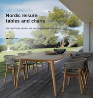 Ensembles de jardin d'hôtel nordique, meubles de jardin d'extérieur, chaises en rotin, ensemble de canapé en teck minimaliste d'extérieur avec coussin