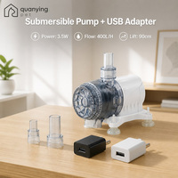 Pompe à air moderne de luxe ultra-silencieuse à économie d'énergie 3,5 W avec débit réglable et boîtier transparent pour salon et usage extérieur