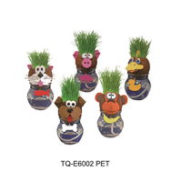 Mini Pot de plantes magique, poupée de tête d'herbe d'intérieur plante en Pot jardin aménagement paysager terrasse bricolage poupée en Pot avec cheveux d'herbe