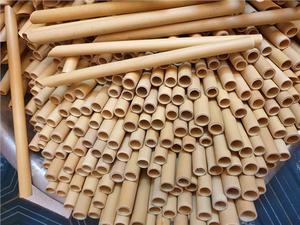 Juego de pajitas de bambú biodegradables orgánicas hechas a mano, pajitas desechables reutilizables con logotipo gratuito, cantidad a granel - Product Image 3