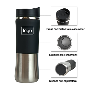 Thermos en acier inoxydable de 350 ml avec bouton de verrouillage et couvercle à boire directement, tasse de voyage à double paroi isolée, sans BPA - Product Image 2