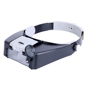 Loupe à fixation sur la tête avec lentille en résine de 90 mm et 3 lumières LED pour la lecture, la réparation et le point de croix - Product Image 2
