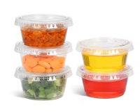 Pots à sauce en plastique de 2oz Gobelets en plastique PP avec couvercle