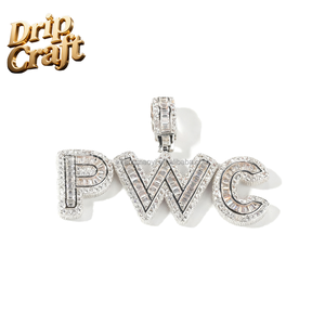 Collar de cadena unisex de cobre chapado en oro con colgante de letra <span class=keywords><strong>DIY</strong></span> estilo DC Drip Hip Hop <span class=keywords><strong>Rock</strong></span> Candy, personalizable con circonita - Product Image 5