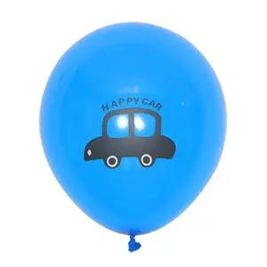 रंगीन लाल ब्लू खुश कार लेटेक्स गुब्बारे गोद भराई बच्चों के जन्मदिन की सजावट कार दौड़ थीम पार्टी हीलियम Ballons