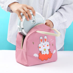 Bolsa de almuerzo aislada con dibujos animados, bolsa de tela Oxford con estampado de animales para niños y adultos, almacenamiento de viaje - Product Image 4