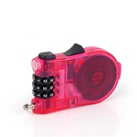 Cadenas à câble rétractable portable à combinaison à 3 chiffres pour casque, bagages, vélo