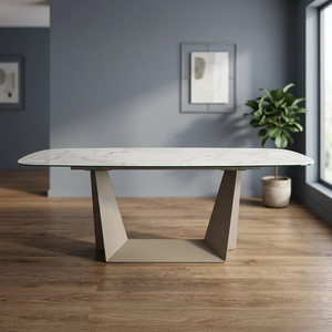 Premium Quality <b>White</b> Color <b>Dining</b> <b>Tables</b> with Wood Base from Turkiye - Product Image 3