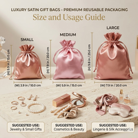 Pochette Cadeau Personnalisée Réutilisable en Soie Satinée avec Cordon de Serrage, Luxe, pour Cheveux, Bijoux, Cosmétiques, Maquillage, Téléphone Portable, Chaussures, Emballage de Bonbons, Marque YW
