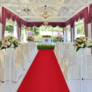 Beliebte Filz Stoff Gang läufer rot Hochzeit Teppich Boden dekorative Hochzeit Teppiche Läufer Teppiche