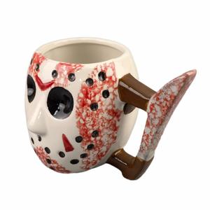 Venta al por mayor de Halloween <span class=keywords><strong>Horror</strong></span> Freddy Jason máscara taza bola fantasma diablo cien Slash pintado personalizado taza de café de cerámica - Product Image 4