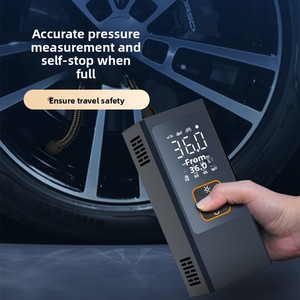 Gonfleur de pneus sans fil électrique mini portable pour voiture et vélo avec éclairage, manomètre et chargement USB - Product Image 3