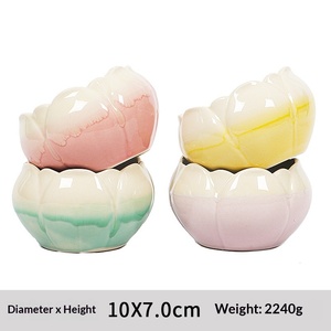 Vaso Minimalista in Ceramica <span class=keywords><strong>per</strong></span> Piante Grasse a Forma di Loto, Traspirante, in <span class=keywords><strong>Gres</strong></span>, <span class=keywords><strong>per</strong></span> Balcone, Verde, Vendita all'Ingrosso - Product Image 2