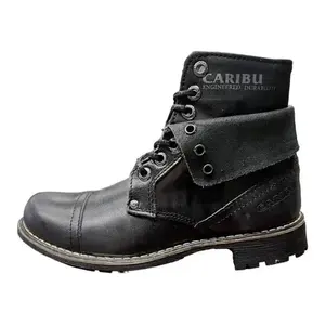 Botte décontractée en cuir vieilli Caribu 210, imperméable et légère, doublure en cuir véritable, utilisation en hiver et en automne, antidérapante pour la randonnée - Product Image 1