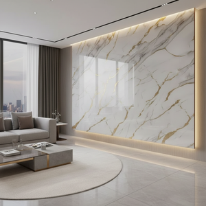 Plaque <span class=keywords><strong>PVC</strong></span> UV Effet Marbre Brillant Imperméable 3D Flexible 3mm 1220x2440mm pour Cuisine Salle <span class=keywords><strong>de</strong></span> Bain Hôtel Salon Bureau Hôpital - Product Image 4