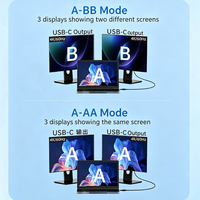 Hub USB-C 4-en-1, double USB-C 4K 60Hz, adaptateur multiport Type-C avec charge PD 100W et USB 3.0, adaptateur d'affichage double écran
