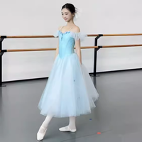 Robe de danse de ballet pour filles, jupe de ballet à dégradé de couleurs brillantes, robe de danse longue pour enfants et adultes, costume de ballet, tutu romantique