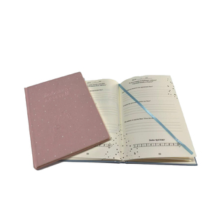 Carnet de papier et de carton de luxe à reliure spirale en relief bleu rose pour bébé avec papier couché Caractéristiques écologiques - Product Image 3