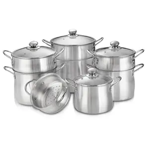 Cross-Border Middle East Direct Supply Sales Aluminum Casserole Double-Layer Cooking 18-24 Pot Set Steamer Wholesale