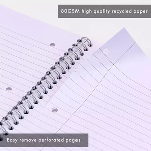 Fournitures scolaires, cahier à spirale double fil recyclé, format personnalisé, lignes découpées, logo personnalisé pour étudiants, OEM/ODM, couleur personnalisée - Product Image 4