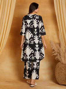 ชุดเซ็ตผ้าฝ้ายลายดอกไม้ขายดีรุ่นใหม่ล่าสุดสำหรับผู้หญิง สไตล์ชาติพันธุ์ วัสดุรีไซเคิล เหมาะสำหรับงานปาร์ตี้ ฤดูใบไม้ผลิและฤดูร้อน - Product Image 5