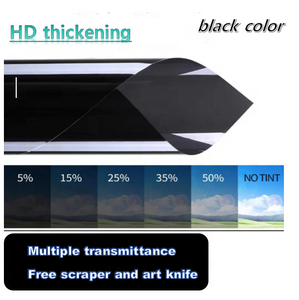 ฟิล์มกรองแสงรถยนต์สีดำอ่อน 35% VLT 2 ชั้น ป้องกันรอยขีดข่วน ป้องกันรังสียูวี ป้องกันความร้อน ขนาด 50 ซม. x 3 ม. แบบม้วน ป้องกันแสงสะท้อน - Product Image 2