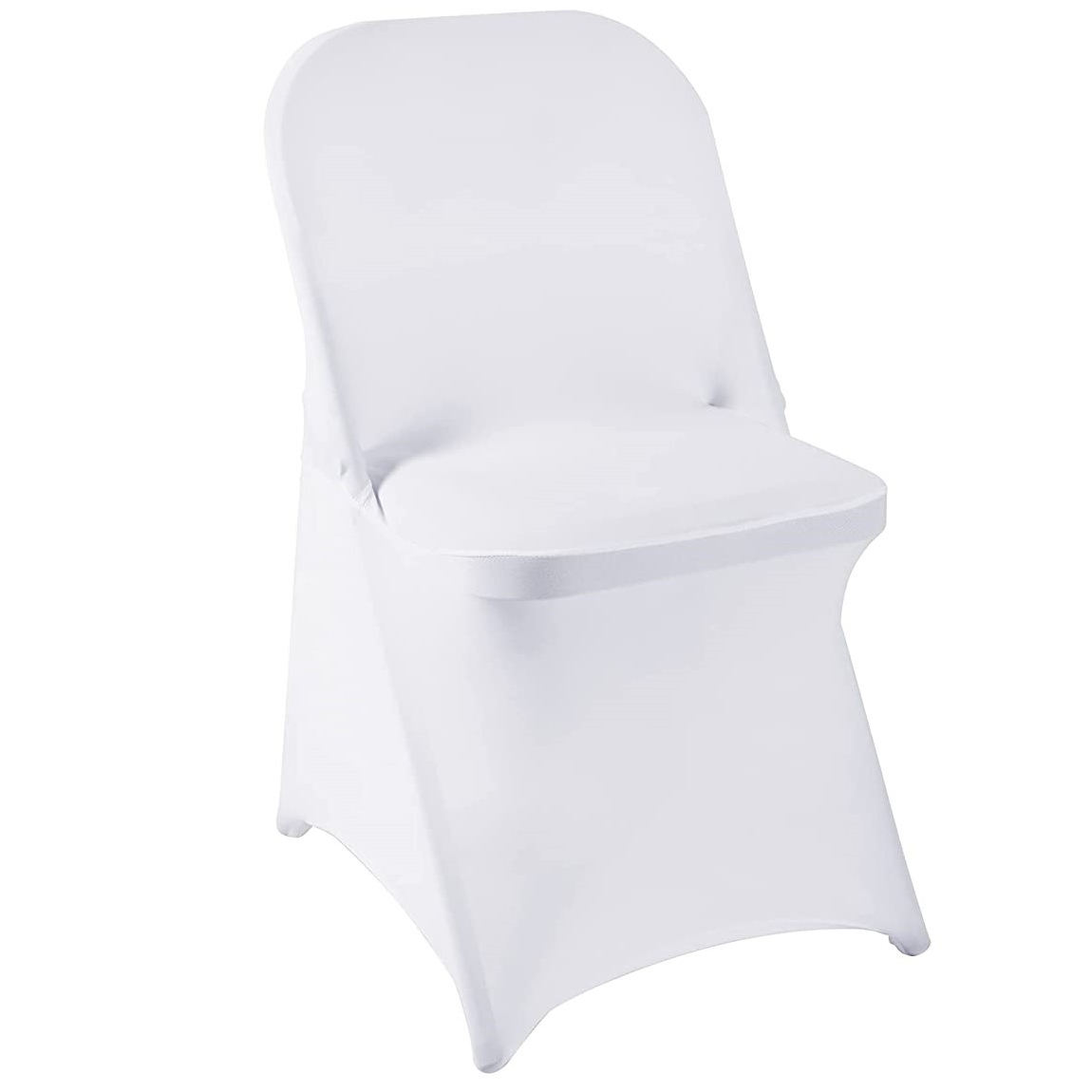 50Pcs stretch party banquet chair slipcovers white wedding spandex folding chair cover