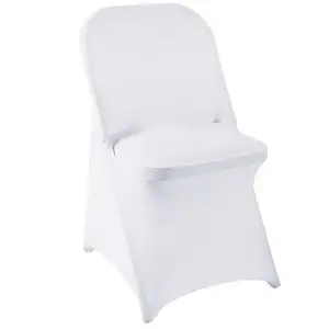 50Pcs Stretch Party Banquet Chair Slipcovers White Wedding Spandex Folding Chair Cover