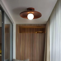 Plafonnier moderne en bois de noyer à hauteur réglable pour allée, couloir, passage, escalier, LED à intensité variable avec garantie d'un an