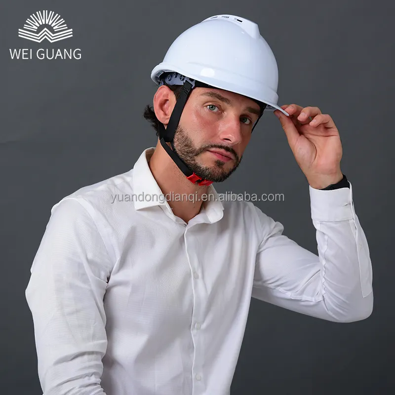 Helm Keselamatan Kerja konstruksi industri CE EN 397, topi keras Teknik aman cangkang ABS dengan Logo untuk industri