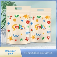Sacs d'emballage autoportants refermables en PET+PE motif flocon de neige, design dessin animé, pour pâtisseries, snacks, bonbons, chips de pommes de terre, chewing-gum