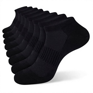 En stock – Chaussettes de cheville personnalisées en coton respirant à maille unie pour hommes et femmes, avec logo sur le revers, 2 tailles grandes - Product Image 3