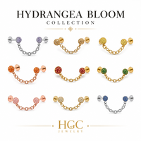 Anting Rantai Zirkon Bentuk Bunga Hydrangea, Perhiasan Trendi, Unik, Manis, untuk Telinga, Tulang Rawan, Pernikahan, Fashion