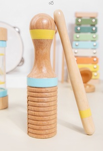 Wholesale Wooden <b>Musical</b> <b>Instrument</b> Set Wooden Toys Xylophone Tambourine Maracas Rattle 9-Piece Set - Product Image 3
