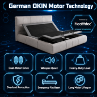 Lit inclinable moderne à gravité zéro avec télécommande, cadre métallique intelligent, réglable, pour chambre à coucher