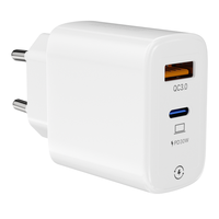 Caricabatterie per Accessori Telefoni Cellulari PD30W QC3.0 2-in-1 Caricatore da Muro Ricarica Rapida USB Tipo-C Adattatore da Viaggio con Spina EU/UK/AU/US