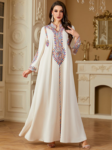 Robe brodée musulmane pour femmes, abaya, robe longue de fête, caftan, robe jalabiya, Ramadan, Maroc, Dubaï, 2025, vestidos largos - Product Image 2