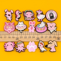 2025 nouveau Kawaii drôle 2D Pvc Animal chaussure dentelle breloques rose doux chien patte chat vache cochon oiseau concepteur chaussure breloques en vrac en gros