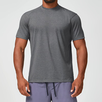 Camisetas de Gimnasio y Fitness, Corte Regular, Camisetas Lisas para Fisicoculturismo, Cuello Redondo, Manga Corta, Camisetas Deportivas