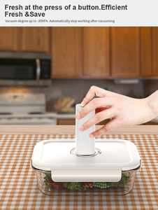 Người bán hàng tốt nhất hình chữ nhật thủy tinh Borosilicate trong suốt chân không tươi Bộ thực phẩm tủ lạnh chân không con dấu thực phẩm lưu trữ container - Product Image 3