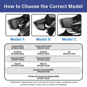 4 जी पोर्शे केयेन/ई 3 911/992 टेकन 2020-2026 डैश कैम कस्टम फिट डुअल लेंस 170 ऐप ड्राइविंग रिकॉर्डर कार ब्लैक बॉक्स - Product Image 4