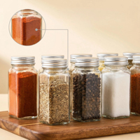 Bocaux en verre carrés vides pour assaisonnements, qualité alimentaire, mini 4oz 120ml, avec bouchons en aluminium