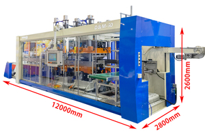 Tự động ba trạm thực phẩm dùng một lần <span class=keywords><strong>container</strong></span> máy làm nhanh nhựa PP chân không hình thành máy hộp thức ăn nhanh - Product Image 6