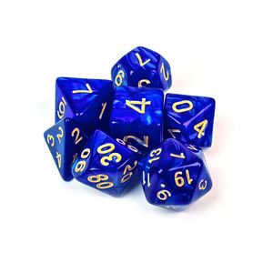 Juego de 7 Dados Poliédricos de Acrílico con Núcleo Líquido, Color Azul, para Juegos de Rol - Product Image 4