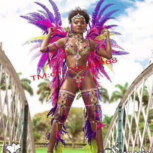 Оптовая продажа, фиолетовые белые синие оранжевые красные зеленые желтые смешанные цвета, декоративные перья из перьев из крыльев индейки для карнавала - Product Image 6